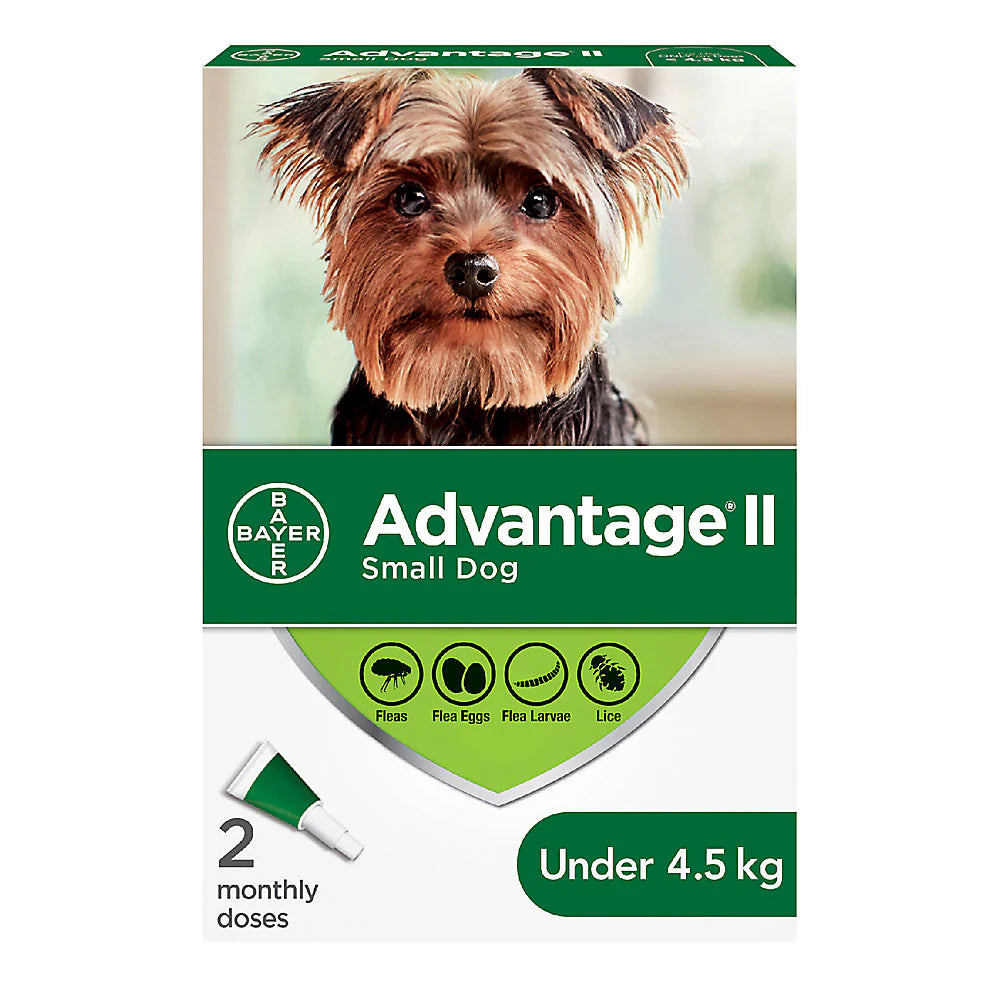 ADVANTAGE II Canine Small Dog (Under 4.5kg) 2 Pack