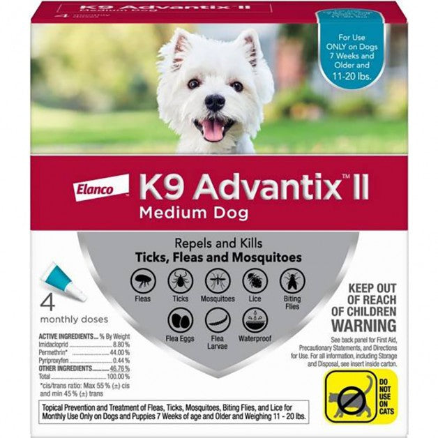 ADVANTIX II - Medium Dog (4.5 - 11 kg) - 4 Pack