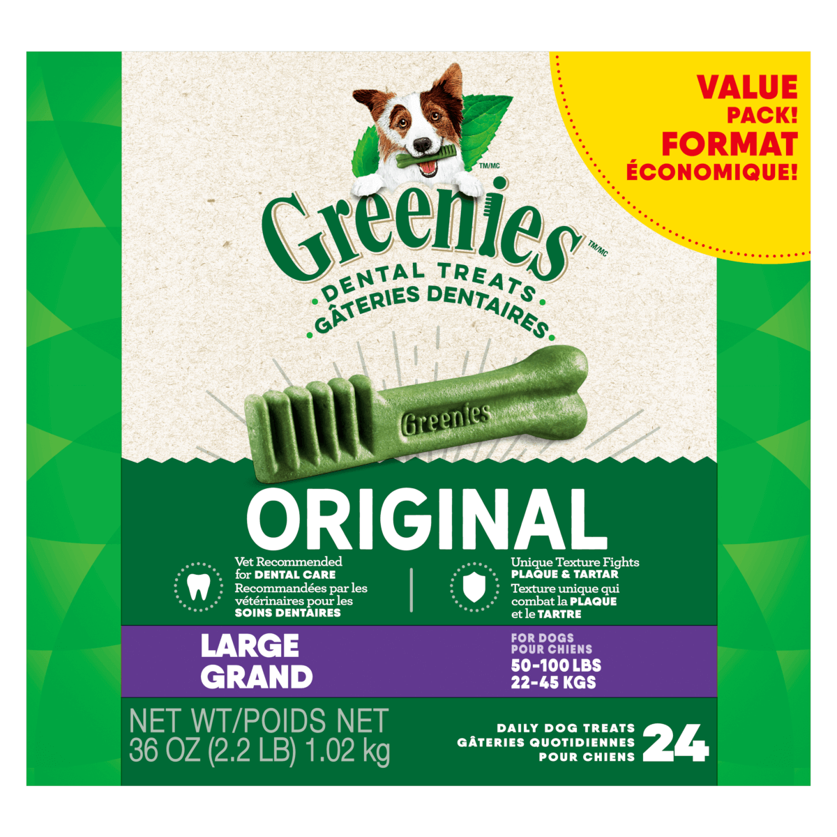Greenies Dental Treat Canine Original Large 27 OZ