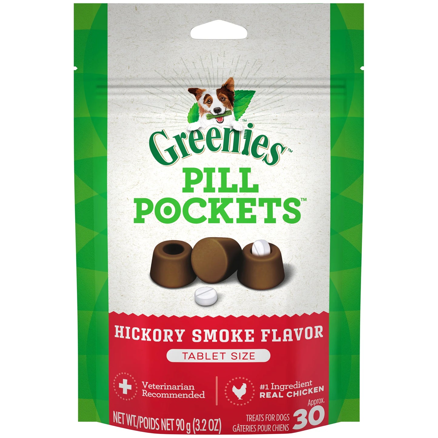 Greenies Pill Pockets Canine Hickory Smoke 3.2 OZ