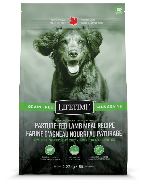 LIFETIME All Stages GRAIN FREE Dog Food Pasture Fed Lamb 11.36 kg