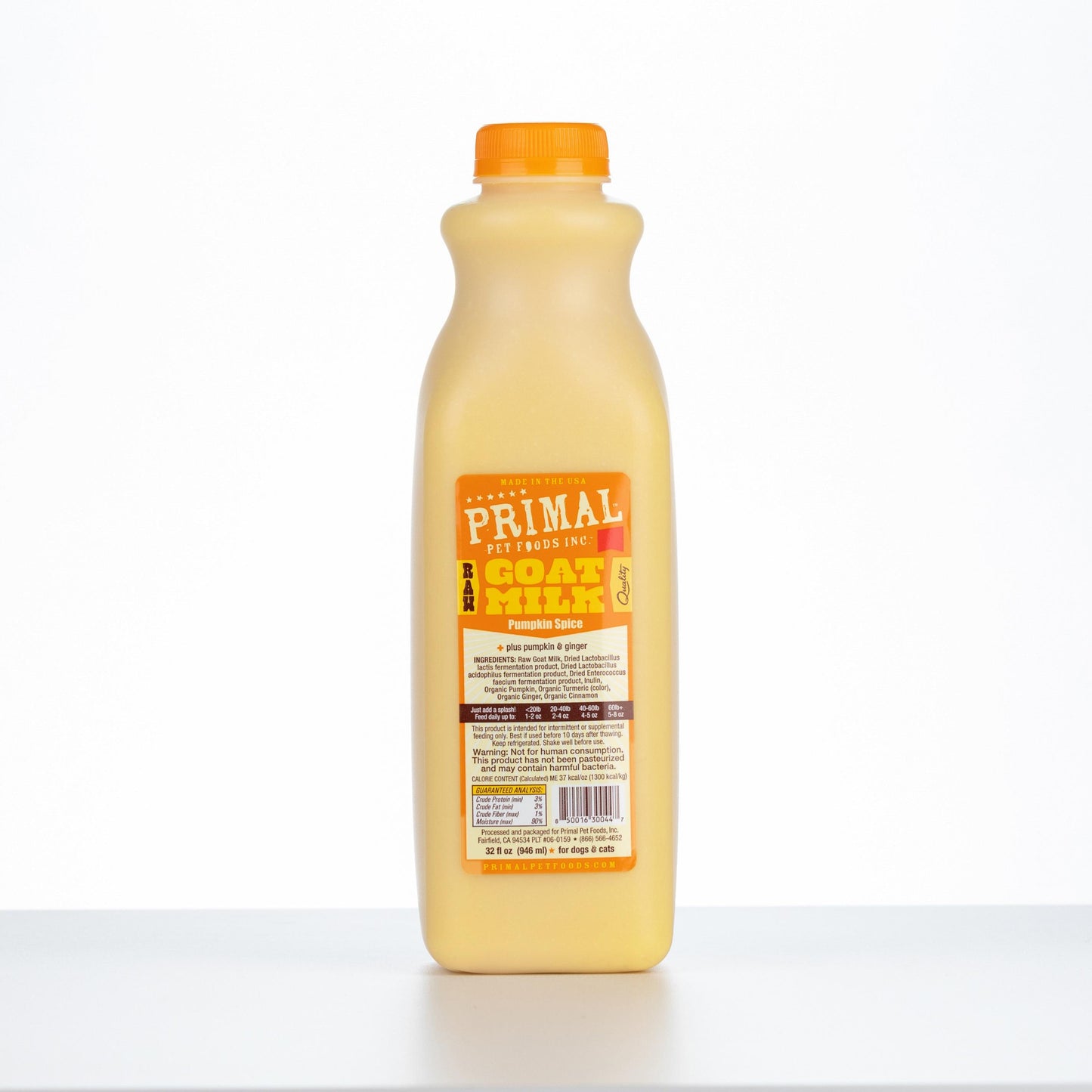 PRIMAL Frozen Goat Milk Cat-Dog 32oz - Pumpkin Spice