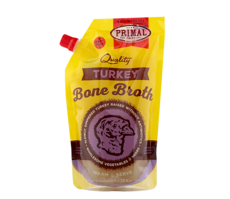 PRIMAL Frozen Broth Cat/Dog 20oz - Turkey