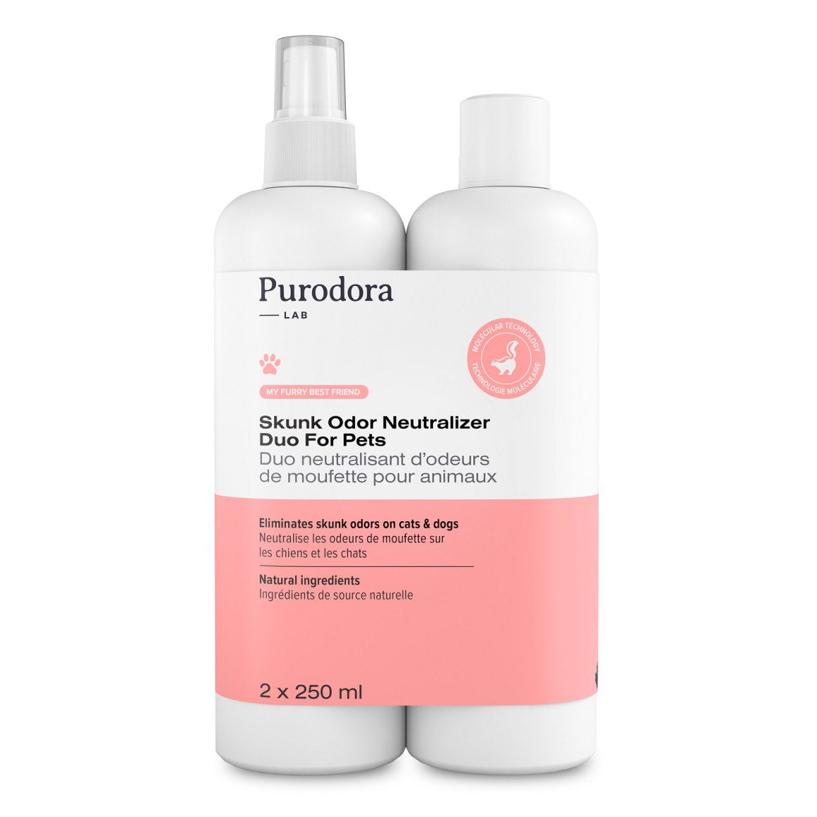 PURODORA Skunk Odor Neutralizer Duo For Pets - 250ml