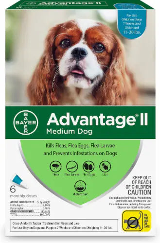 ADVANTAGE II Canine Medium Dog (4.6 - 11 kg) 6 Pack
