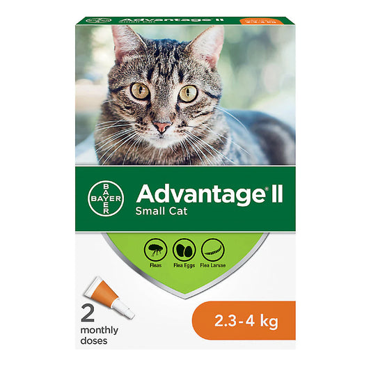 ADVANTAGE II Feline Small Cats (2.3 - 4 kg) 2 Pack