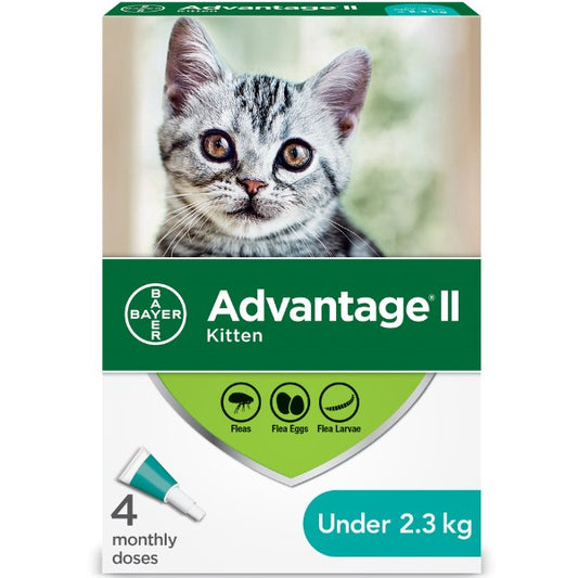 ADVANTAGE II Feline Kitten (Under 2.3 kg) 4 Pack