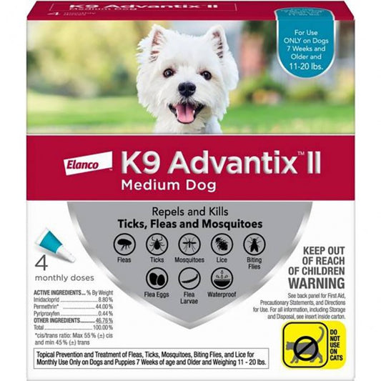 ADVANTIX II - Medium Dog (4.5 - 11 kg) - 4 Pack