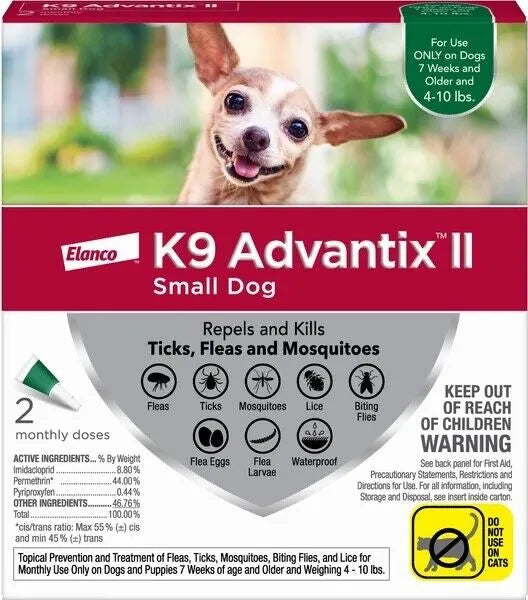ADVANTIX II - Small Dog (<4.5 kg) - 2 Pack