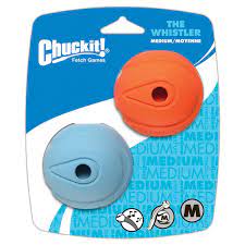 Chuckit Whistler Balls Medium Dog Toy 2 Pack