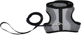 COASTAL Adjustable Cat Wrap Harness with Leash Cat 9-14in - Grey