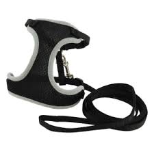 Coastal Comfort Soft Adjustable Cat Harness - BLACK - 3/8in x 14-16in