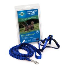 Coastal Comfort Soft Adjustable Cat Harness with 6' Leash X-Small BLUE LAGOON - 3/8in x 14-16in