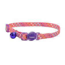 COASTAL - Fashion Adjustable Breakaway Collar - 3/8" x 8-12" - Multi Coloured Hearts