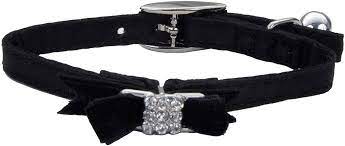 Coastal Li'L Pals Elasticized Kitten Embellishment Collar Black Cat 1pc 5/16x6-8in