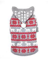 DQ Grey w/ Red Patterned Hoodie Sweater 10"