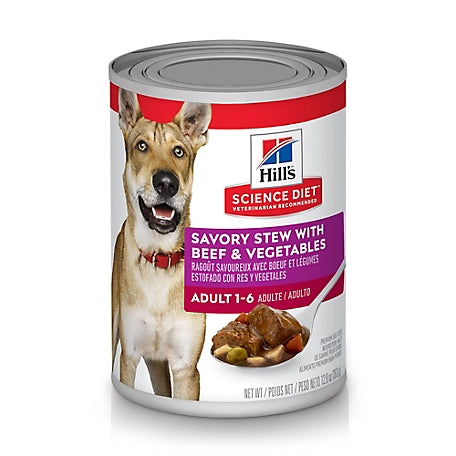 Hill's Science Diet Canine WET- Adult Savory Stew Beef & Vegetables 12.8oz