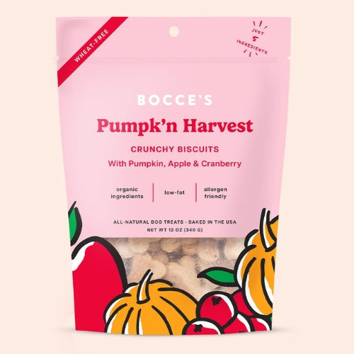 Bocce's Bakery Pumpk'n Harvest with Pumpkin, Cranberry & Apple Dog Treats 12oz