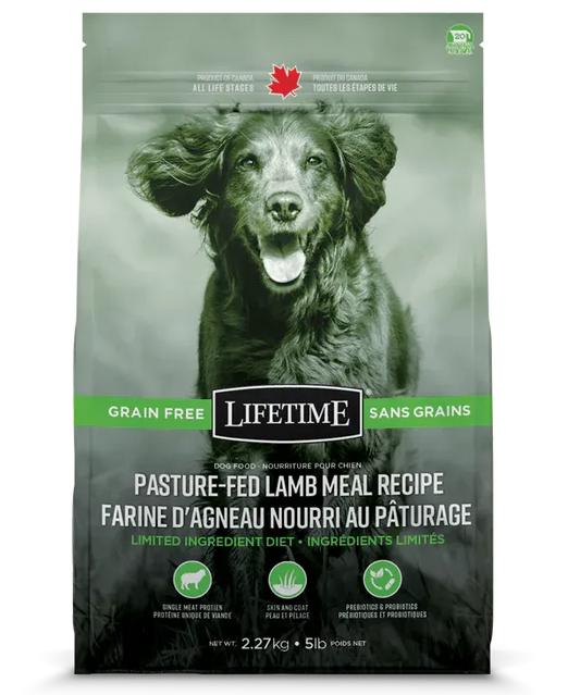 LIFETIME All Stages GRAIN FREE Dog Food Pasture Fed Lamb 11.36 kg