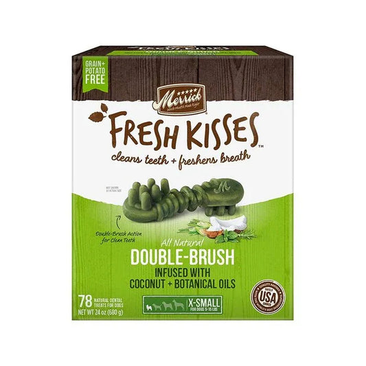 Merrick Fresh Kisses Coconut Oil X-Small (72 ct) Box Dental Dog Treat