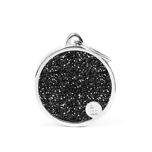 MY FAMILY - Big Circle Glitter Black