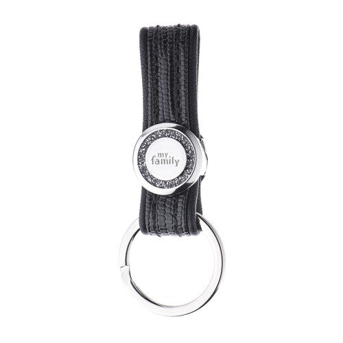 MY FAMILY - Black Glitter Key Chain