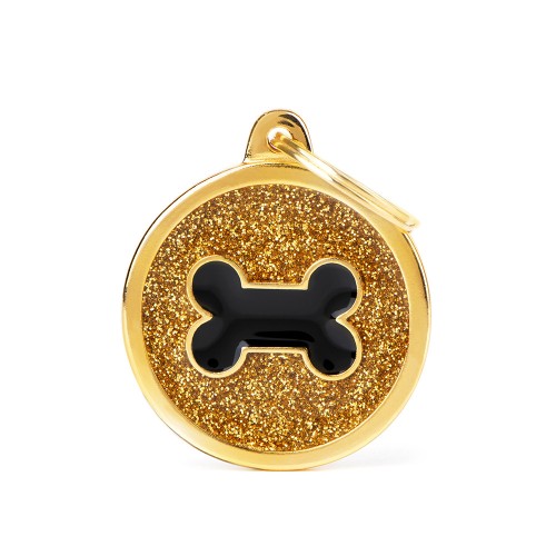 MY FAMILY - GOLD GLITTER BLACK BONE