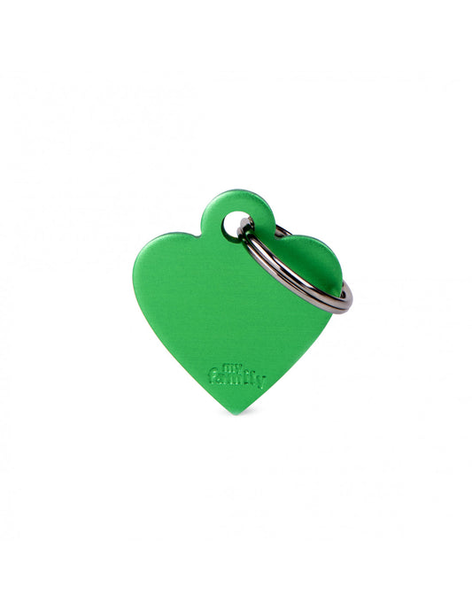 MY FAMILY - Small Heart Aluminum Green