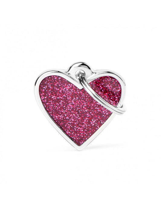 MY FAMILY - Small Heart Glitter Pink