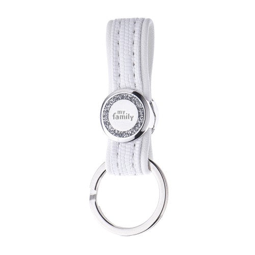 MY FAMILY - White Glitter Keyring