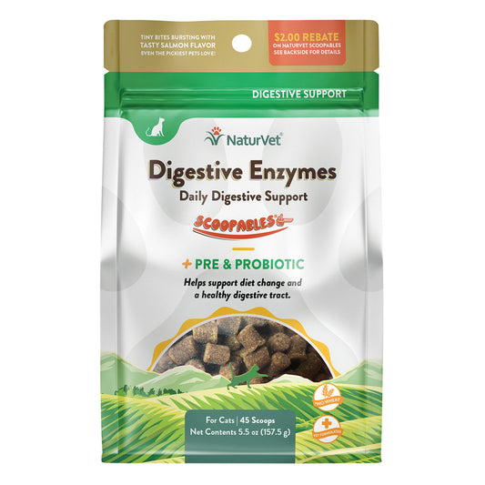 NATURVET SCOOPABLES DIGESTIVE ENZYMES DAILY DIGESTIVE SUPPORT SUPPLEMENT FOR CATS