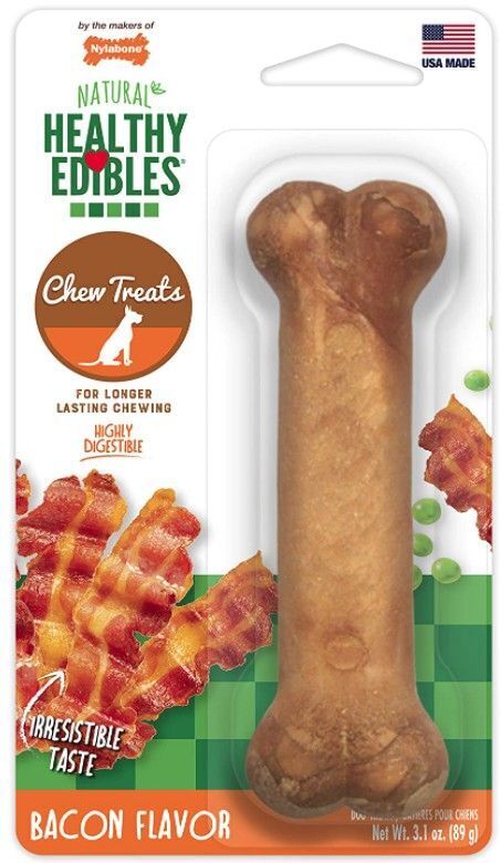 Nylabone Healthy Edibles Canine Chew Bone Bacon Single