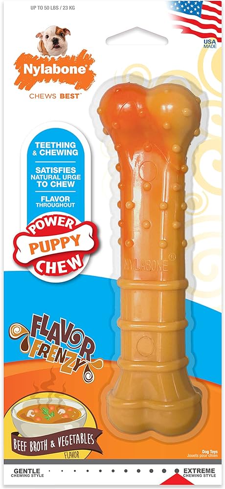 NYLABONE PUPPY Power Chew Beef Broth & Veg - Giant
