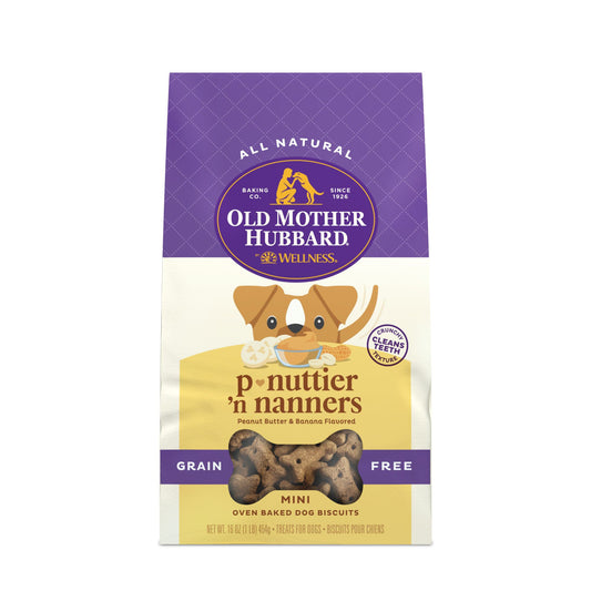 Old Mother Hubbard Cookies - Grain Free - Mini P-Nuttier 'N Nanners - 16 oz